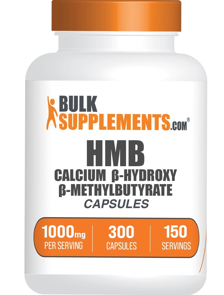 BulkSupplements.com HMB Capsules - as Calcium HMB Supplement, Beta-Hydroxy Beta-Methylbutyrate - Gluten Free, 2 Capsules per Serving (1000mg), 300 Count (Pack of 1)
