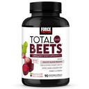 Force Factor Total Beets Υποστήριξη της Πίεσης του αίματος Κάψουλες ρίζας τεύτλων, 1800mg Βιολογικό συμπλήρωμα σκόνης ρίζας τεύτλων με το μούρο Hawthorn για την υποστήριξη της κυκλοφορίας και της ροής του αίματος, 90 κάψουλες λαχανικών
