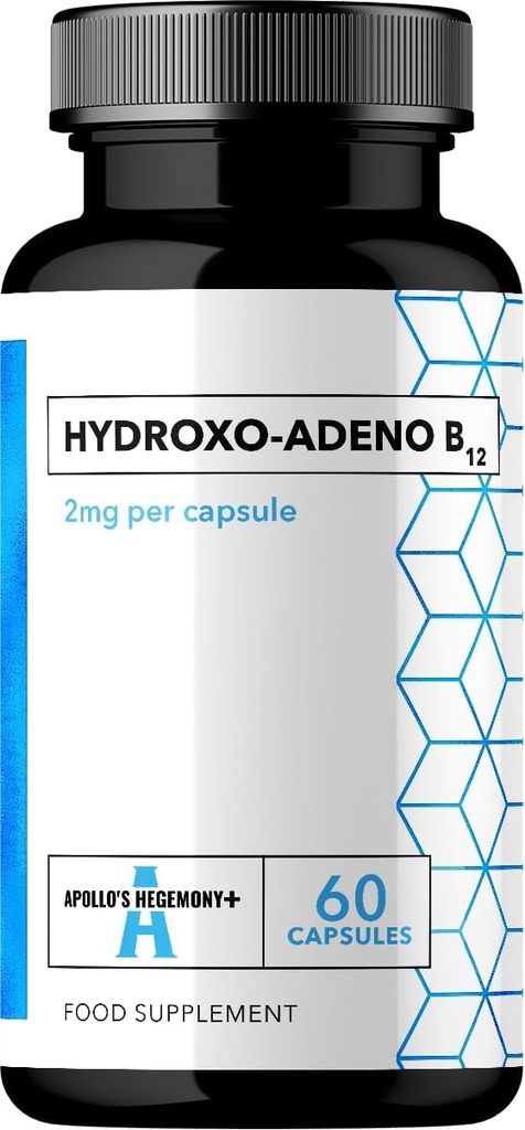 APOLLO'S HEGEMONY Hydroxo-Adeno 2 mg - Υψηλή Απορρόφηση Βιταμίνης B12-60 Vegan Κάψουλες - 2 Μήνες Προσφορά - Υποστηρίζει Σχηματισμό Ερυθρών Κυττάρων και Ζωτικής Ενέργειας Επίπεδα
