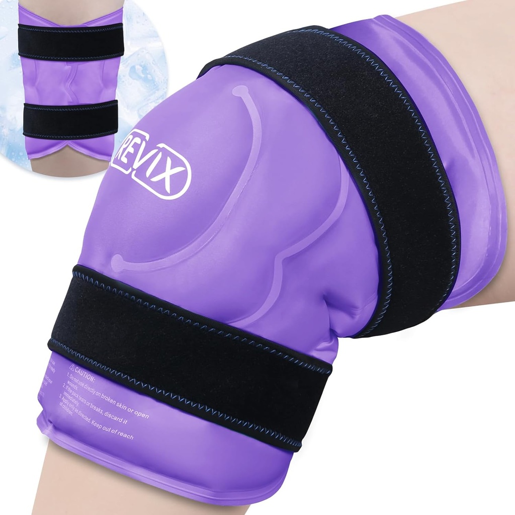 ReVIX 20" XXXL Ice Pack για το γόνατο δυσφορίας και κόπωσης, Reuseable Extra Large Cold Packs for Relaxation, Χειρουργική αντικατάστασης γονάτων, Προώθηση Ευελιξίας και Κινητικότητας με Ψυχρή Θεραπεία, Μωβ