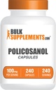BulkSupplements.com Κάψουλες Policosanol - από ζαχαροκάλαμο, Policosanol 100mg - Χωρίς γλουτένη, 1 καψάκιο ανά Σερβίρισμα, 240 κάψουλες (πακέτο του 1)