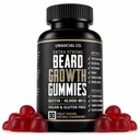 Beard Growth Gummies 90 ct | 10,000mcg Biotin | Vitamin B7 | Vegan, Kosher & Gluten Free | Natural Strawberry Flavor