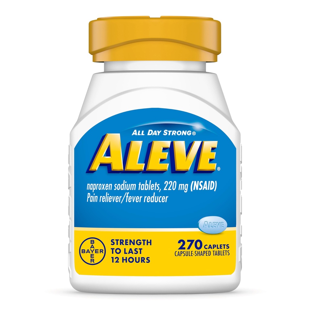 Aleve Pain Reliever & Πυρετός Reducer Naproxen Caplets νατρίου, ανακούφιση του πόνου σώματος, 270 κόμης