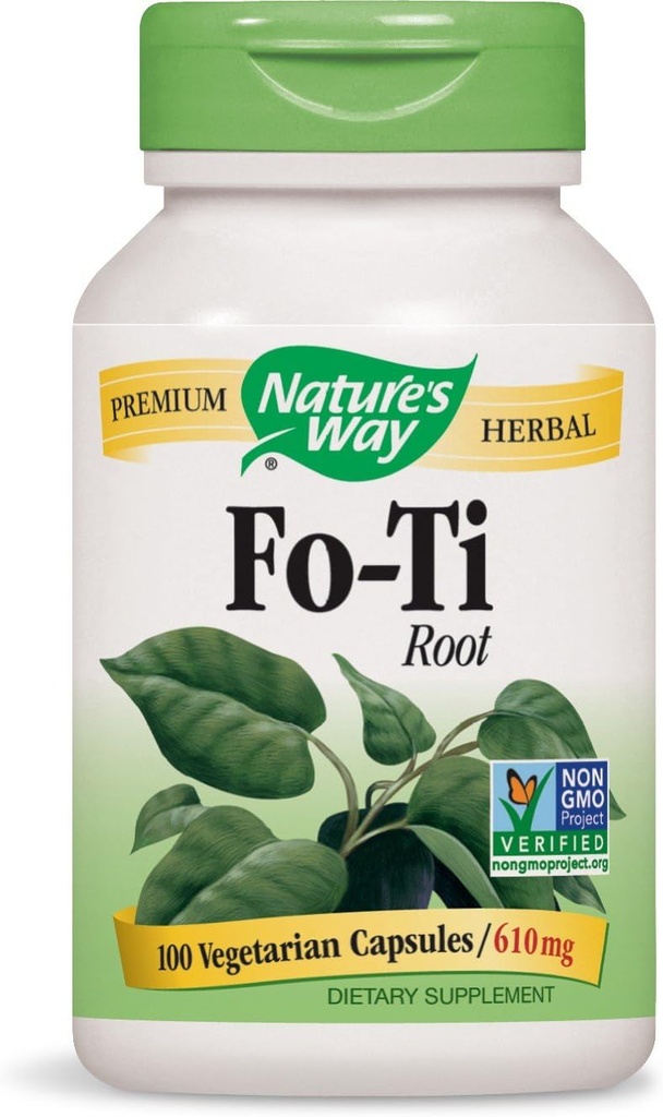 Nature's Way Fo- Ti Root 610 mg, 100 κάψουλες χορτοφάγων, Συσκευασία των 2