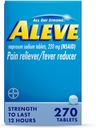 Aleve Pain Reliever & Fever Reducer Δισκία, Νάπροξεν Νάτριο, Πονοκέφαλος, Ιατρική ανακούφισης της πλάτης και του πόνου του σώματος, 270 Count