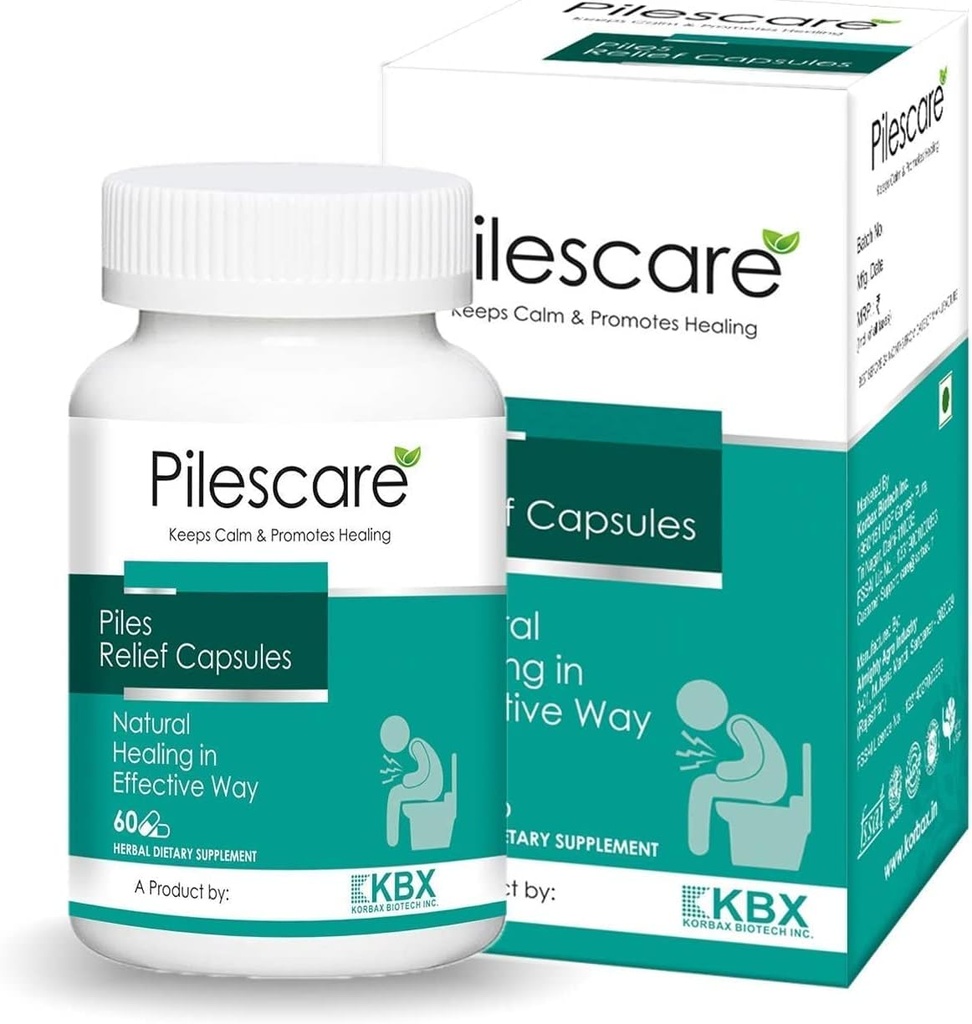 BETT 100% Φυσικές κάψουλες φροντίδας piles με (Rosanjana, Reeth, Neem, Triphala, Guggul, Moch Rasa, Shankh Bhasma & Phitkari) 60 κάψουλες