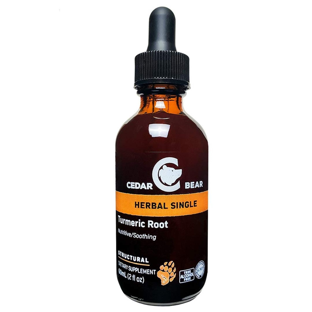 Cedar Bear Turmeric Root (Curcuma Longa) υγρό βοτανικό συμπλήρωμα που υποστηρίζει υγιή κυτταρική δραστηριότητα, και διεγείρει την ανοσοποιητική λειτουργία 2 Fl Oz