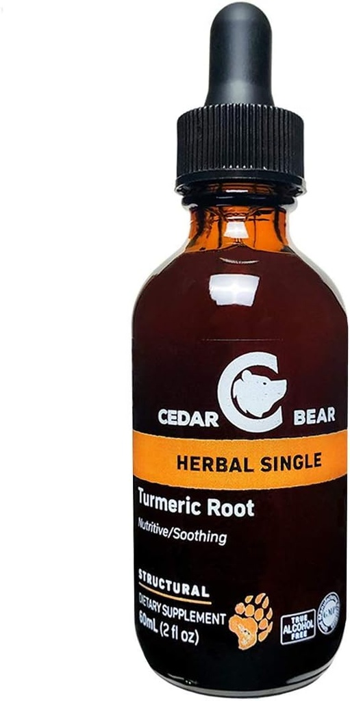 Cedar Bear Turmeric Root (Curcuma Longa) Liquid Herbal Supplement That Supports Healthy Cellular Activity, and Stimulates Immune Function 2 Fl Oz