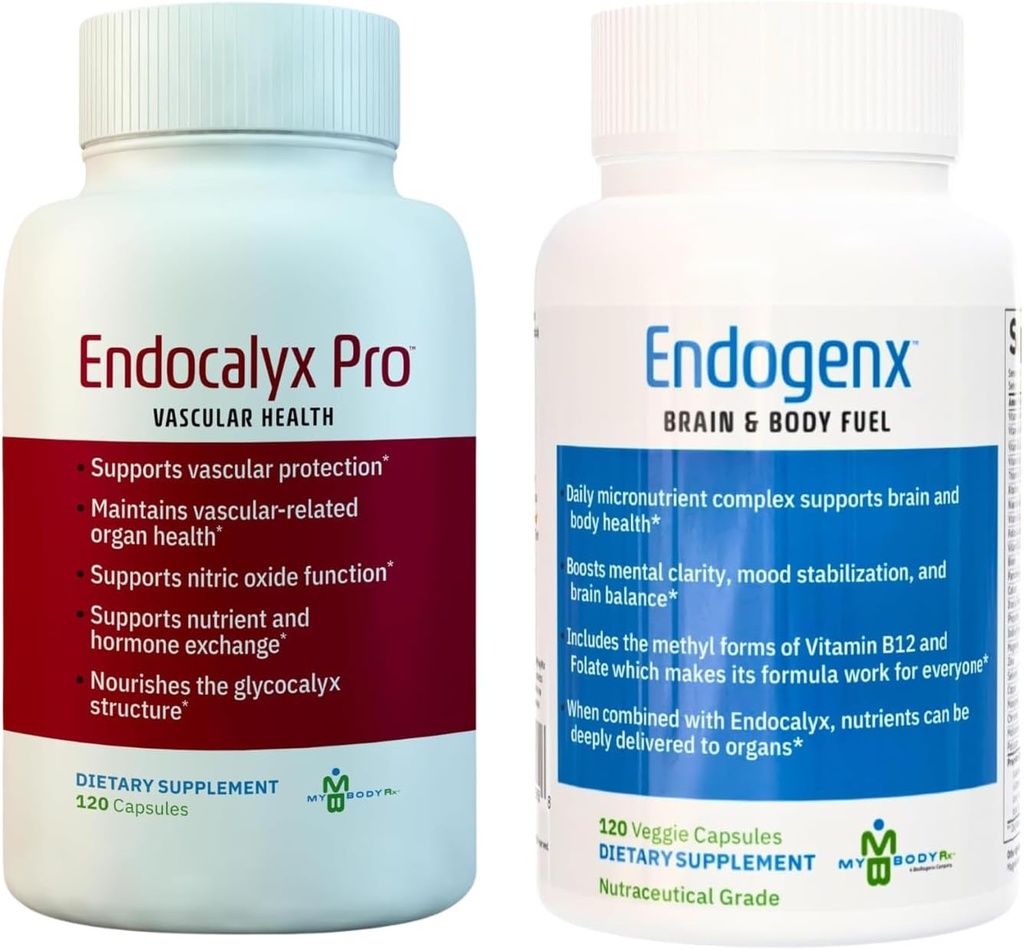Endocalyx Pro & Endogenx Health Essentials Combo: Προηγμένη Αγγειοπροστασία, Nitric Oxide Support, and Comprehensive Multi-Vitamin Brain & Body Supplement - 240 Κάψουλες