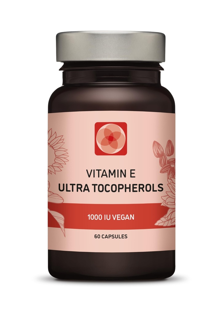 Βιταμίνη E 1000 IU Ultra Tocopherol 450mg Βιταμίνη E Vegan – Όλες οι 4 τοκοφερόλες - Alpha Tocopherol + Beta Tocopherol + Gamma Tocopherol + Delta Tocopherol– Μοναδική d Alpha (60)