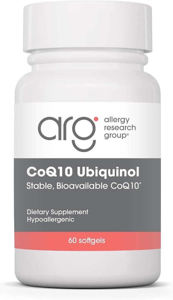 Ομάδα Έρευνας Αλλεργίας CoQH-CF Ubiquinol 100mg Συμπλήρωμα - Μη Οξιδοποιημένο CoQ10, Υποστηρίζει Καρδιαγγειακή Υγεία, Υποστήριξη ανοσοποιητικού συστήματος, Σταθερό, Βιοδιαθέσιμο, Softgels - 60 Count