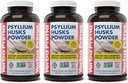 Yerba Prima Psyllium Husks Powder - 12 oz (Pack of 3) - Φυσικό συμπλήρωμα ινών - Καθαρισμός του παχέος εντέρου - Vegan, μη ΓΤΟ, Χωρίς γλουτένη (New Label - Συσκευασία May Vary)