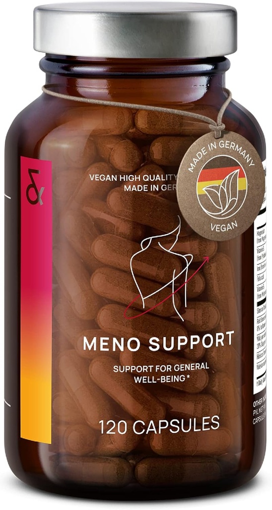 CLAV Meno Balance - Εμμηνόπαυση Υποστήριξη - με Wild Yam Root, Red Clover, Siberian Rhubarb - Hot Flash Relief, Mood Swings & Muti-Symptom Support -120 Κάψουλες