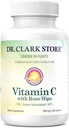 Dr. Clark Vitamin C with Rose HIPS Supplement – 1000mg, 100 Gelatin Capsules, Immune Support & Antioxidant Protection