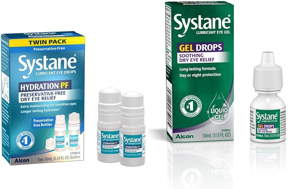 Systane Hydration Multi-Dose Συντηρητικές-Δωρεάν Οφθαλμικές σταγόνες Dry Eye Relief Twin Pack (2x10ml) & Λιπαντικό Οφθαλμικές σταγόνες, 10 mL (Packaging May Vary)