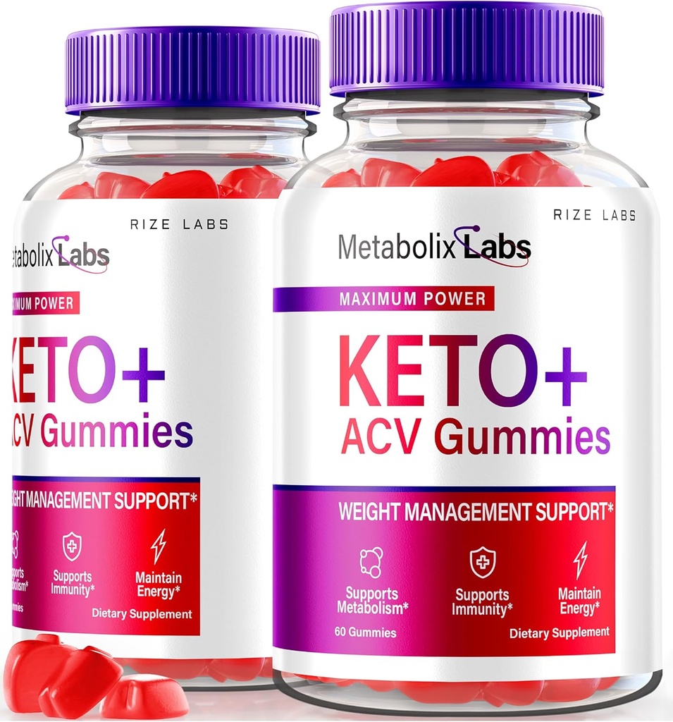 rize labs - - Metabolix Labs Keto Plus ACV Gummies - Υποστήριξη διαχείρισης βάρους Apple Cider Vinegar συμπλήρωμα (120 Gummies)
