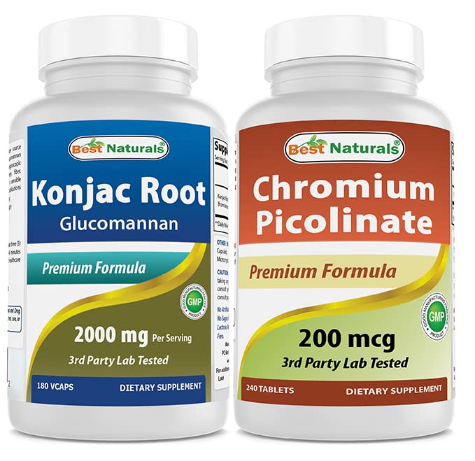 Best Naturals Konjac Glucomannan Root 2000 mg & Χρώμιο Picolinate 200 mcg