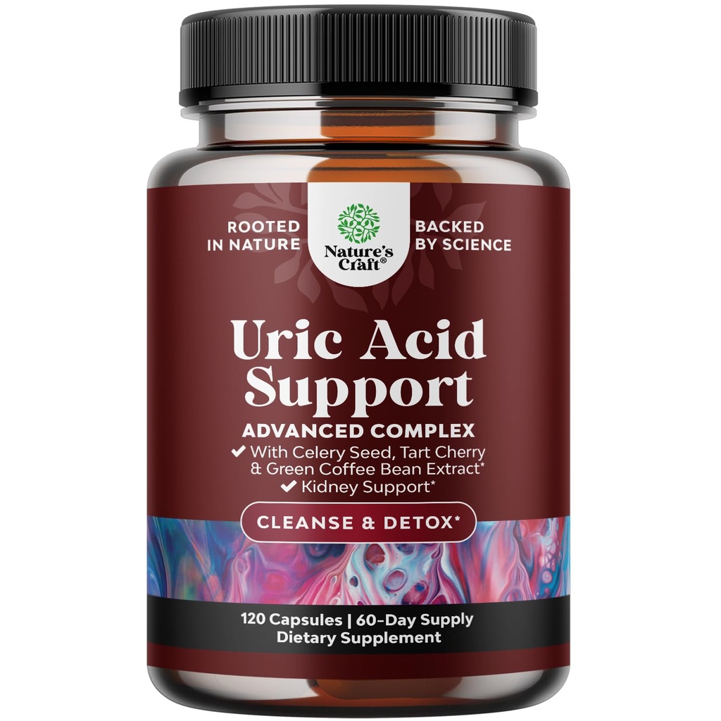Green Coffee Bean Extract for Uric Acid Cleanse & Detox - Φασόλια καφέ πράσινο με κουρκουμά, ταρτάρης Cherry & σέλινο Σπόροι για ενήλικες - Καθημερινή Uric Acid Flush για αρθρώσεις Υποστήριξη & Kidney Cleanser – 120 Ct