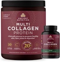 Αρχαία διατροφή Multi Collagen Advanced Lean Κάψουλες, 90 Count + Multi Collagen Protein Powder, Unflaved, 40 εξυπηρετούν