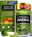 Liposomal NMNH Supplement (Διυδρονικοτιναμίδιο Μονονουκλεοτίδιο) - Υψηλή καθαρότητα NAD για την καταπολέμηση της γήρανσης, την ενέργεια, την εστίαση - Καθαρή NMNH οργανικά 60 κάψουλες - 300mg