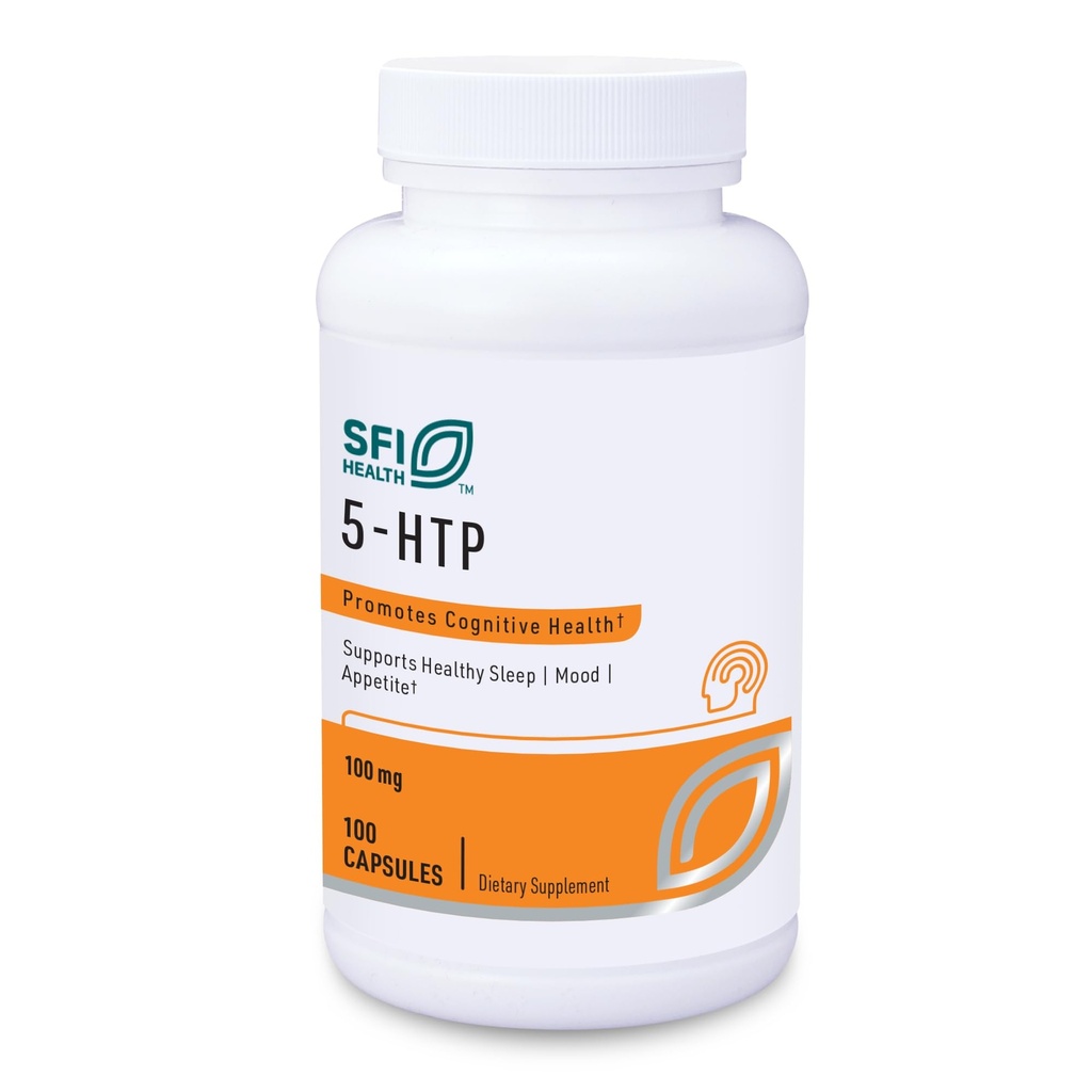 Klaire Labs SFI Health 5- HTP 100 mg - Hypoallergenic 5- HTP από το εκχύλισμα σπόρων Griffonia - Hydroxytryptophan Serotonin συμπλήρωμα υποστήριξης για την προώθηση της διάθεσης (100 κάψουλες)