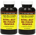 YS Eco Bee Farms, Royal Jelly Bee Γύρη Πρόπολη συν κορεάτικο Ginseng, 90 κάψουλες (2Pack)