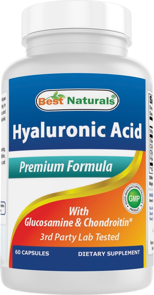 Best Naturals Υαλουρονικό Οξύ 100 mg 60 Κάψουλες - Υποστήριξη Υγιείς αρθρώσεις και νεανικό δέρμα