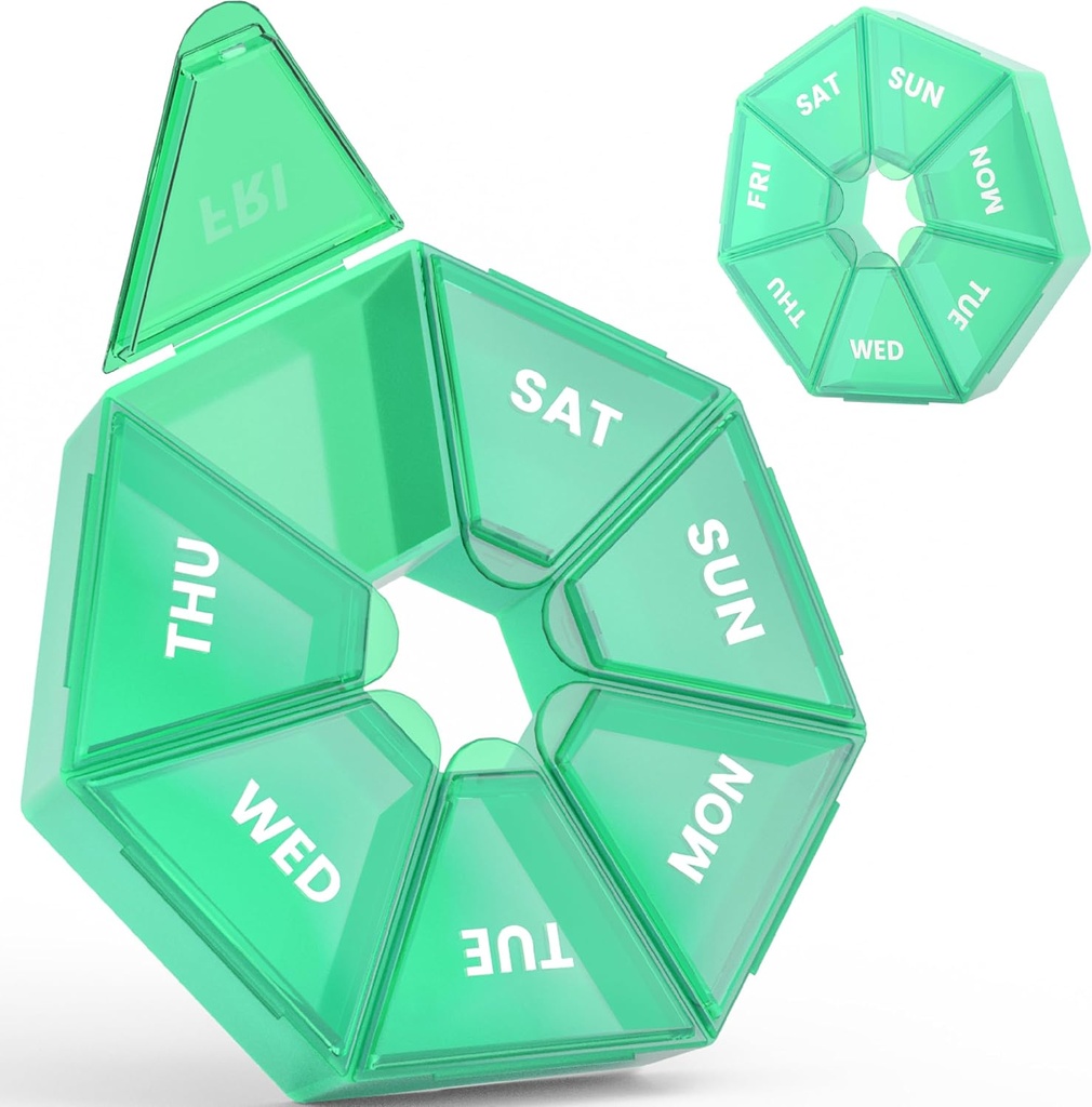 Εβδομαδιαία Pill Organizer, 2 Pack Portable Pill Box Medicine περίπτωση 6 Χρώματα (Επτά Ημέρα) Νέα έκδοση για βιταμίνη / Fish Oil / χάπια / Συμπληρώματα-Αρθρίτιδα Φιλικό (Κυανό)