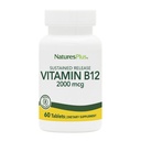 Natures Plus Vitamin B12 (Methylcobalamin), Παρατεταμένη κυκλοφορία - 2000 mcg, 60 χορτοφαγικά δισκία - Υψηλής ισχύος υποστήριξη ερυθρών αιμοσφαιρίων - Φυσικό ενισχυτή ενέργειας - Χωρίς γλουτένη - 60 εξυπηρετήσεις
