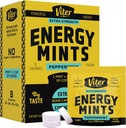 Viter Energy Caffeine Mints 80mg Extra Strength - 90 Τεμάχια Καφεϊνωμένα με βιταμίνες Β. Ενέργεια Nootropic Focus Booster για γρήγορη εγρήγορση (Peppermint Flavor, 30 Pack)