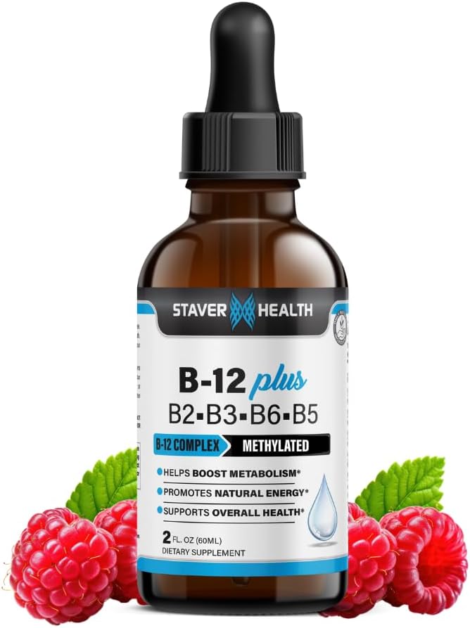 B12 Plus Liquid Vitamin B Complex Supplement - B Complex Vitamin Supplement - 2 Μήνες προσφοράς - Συμπλήρωμα υποστήριξης ενέργειας - Vegan - Μη ΓΤΟ - Χωρίς γλουτένη - 2 Fl Oz