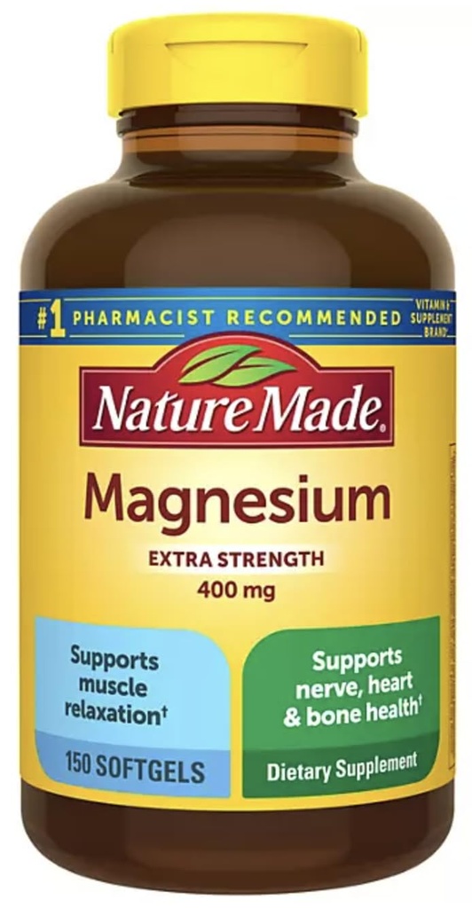 Nature Made High Potency Magnesium 400 mg - 150 Liquid Softgels, (συσκευασία των 2)