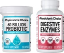 Physician's CHOICE - Optimal Gut Health Bundle: 60 Billion Probiotics + Digestive Enzyme 90ct for Digestive Comfort and Immune Support