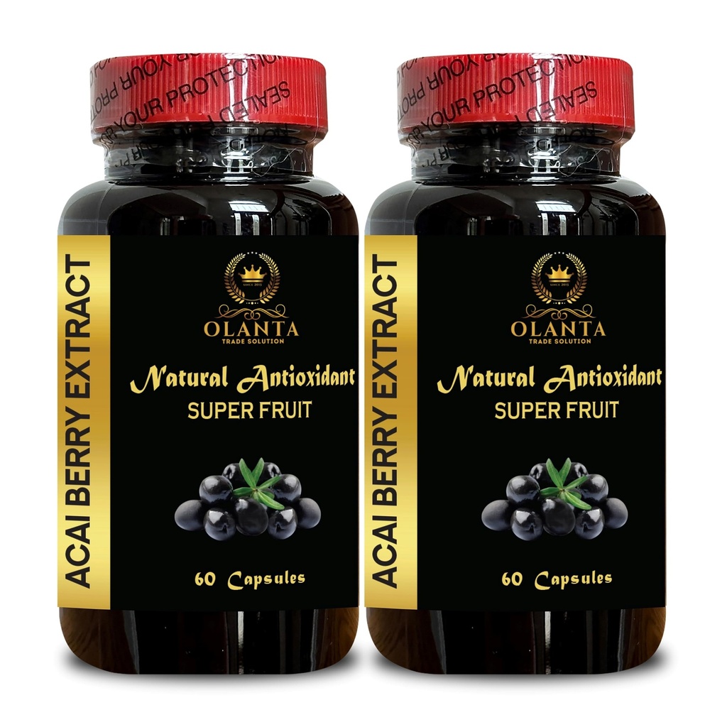 Εκχύλισμα ACAI Berry - Acai Berry συμπλήρωμα γονιμότητας, Açai Berry (Euterpe oleracea) Χάπια, Antioxidant-Rich οργανικά, χάπια ινών - 2 μπουκάλια 120 κάψουλες