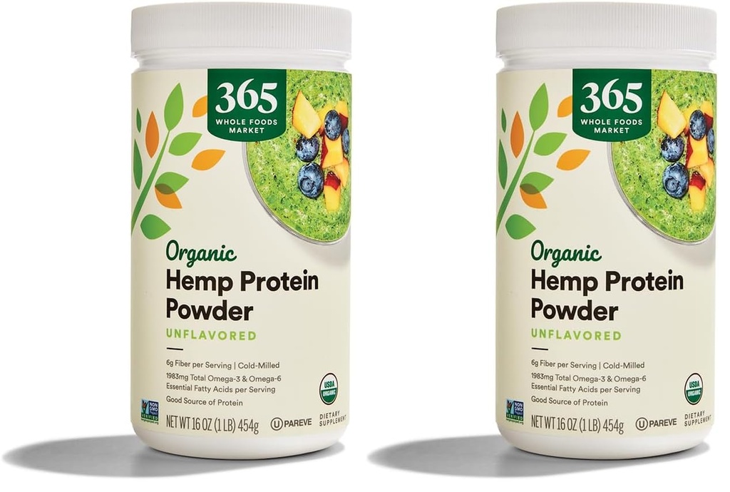 365 από το Whole Foods Market, Protein Kowder Hemp Organic, 16 Ουγγιά (πακέτο του 2)