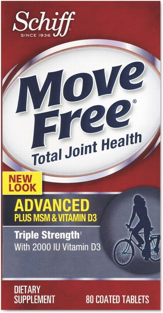 Μετακίνηση Schiff Free Advanced, Triple Strength Plus MSM & Vitamin D3, 80 Επικαλυμμένα δισκία ( Multi- Pack)