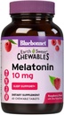 BlueBonnet Nutrition EarthSweet Melatonin 10 mg Γρήγορη Διαλύοντας τη Νύχτα Χαλάρωση & Ξεκούραστη Υποστήριξη Ύπνου - Βοήθεια ύπνου - Χωρίς γλουτένη, Vegan - Βατόμουρο Γεύση - 60 Μασώμενα δισκία