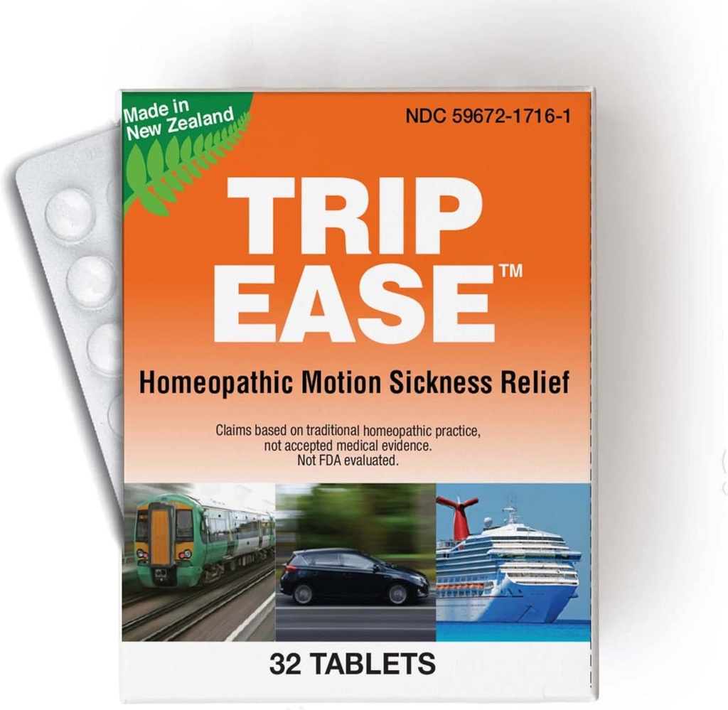 Miers Laboratories Trip Ease – Ομοιοπαθητικά Tablets Υποστήριξης Ταξιδιών, Cruise Essentials for Car, Boat & Airplane Journeys (32 Tablets)