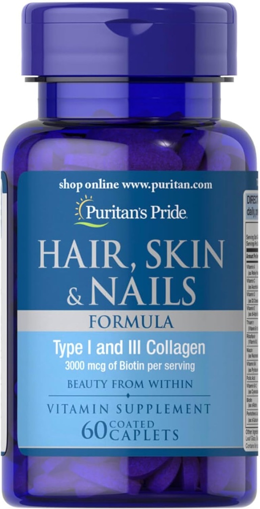 Περήφανα μαλλιά, δέρμα & νύχια της Puritan Formula 60 Caplets