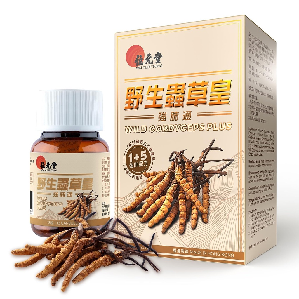 Άγρια Cordyceps Plus – Θιβετιανή Wild Cordyceps & 5 Καλλιεργημένα Cordyceps για ανοσοποίηση, ενέργεια και υποστήριξη πνεύμονα – 60 κάψουλες