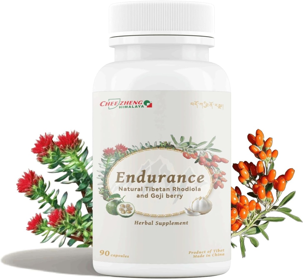 CheezhengHimalaya Rhodiola και Goji Berry ημερήσιο συμπλήρωμα, υποστήριξη ενέργειας, ψυχική ηρεμία, ενίσχυση της πέψης, ενίσχυση της ασυλίας, βελτιώνει τη χρήση οξυγόνου, Θιβετιανή φυσικά βότανα, 90 κάψουλες λαχανικά