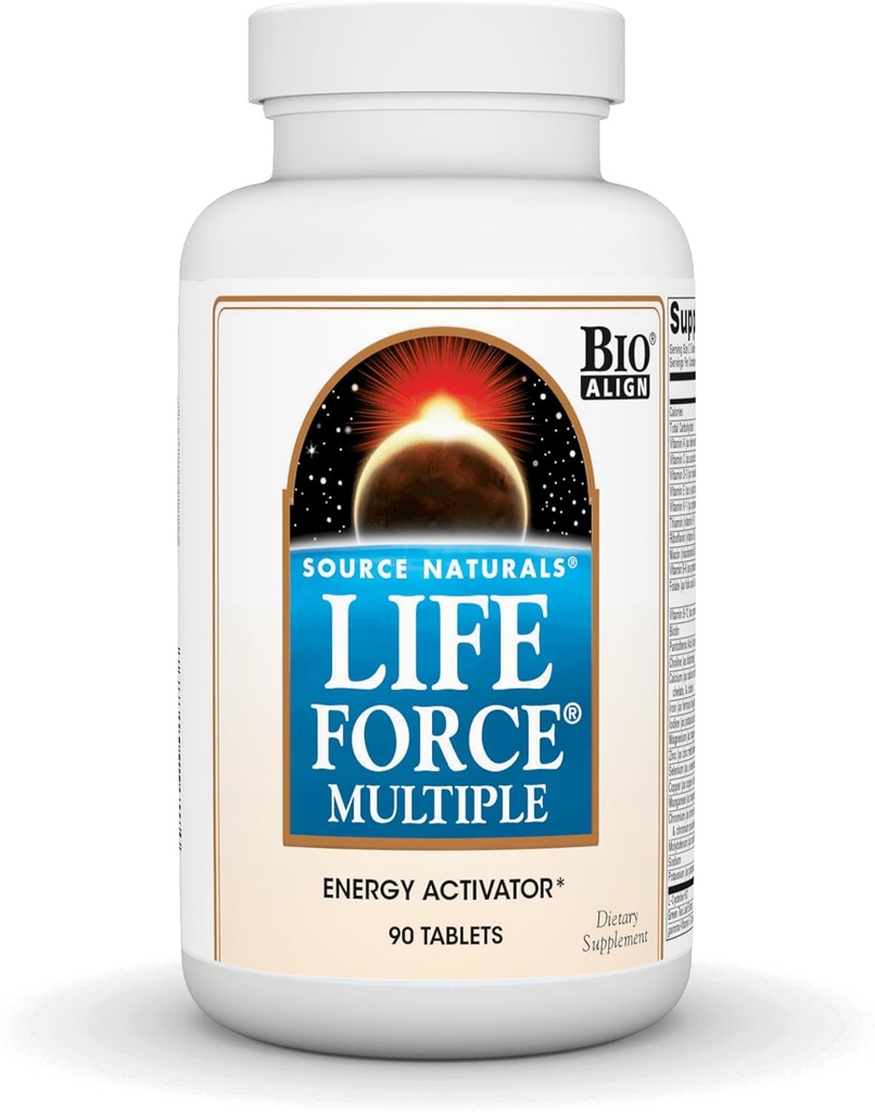 Source Naturals Life Force Multiple Daily Multivitamin High Potency Essential Vitamins, Minerals, Antioxidants & Nutrients - Energy & Immune Boost - 90 Tablets