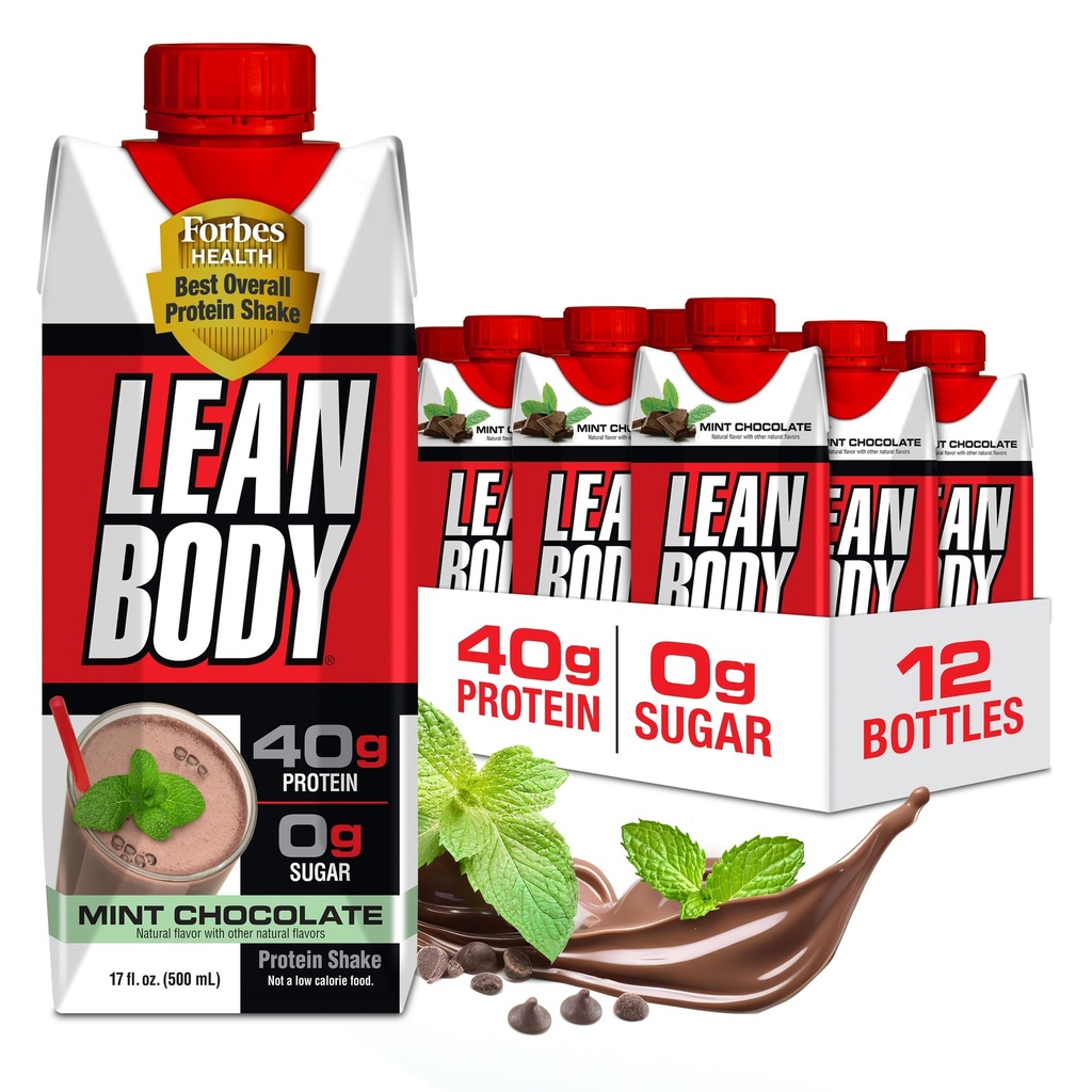 Labrada Lean Body Ready-to-drink Chocolate Protein Shake, 40g Protein, Whey Blend, 0 Ζάχαρη, Χωρίς γλουτένη, 22 Βιταμίνες & Ορυκτά, (Ανακυκλώσιμο Κουτί & Λικέρ - Συσκευασία των 12) LABRADA