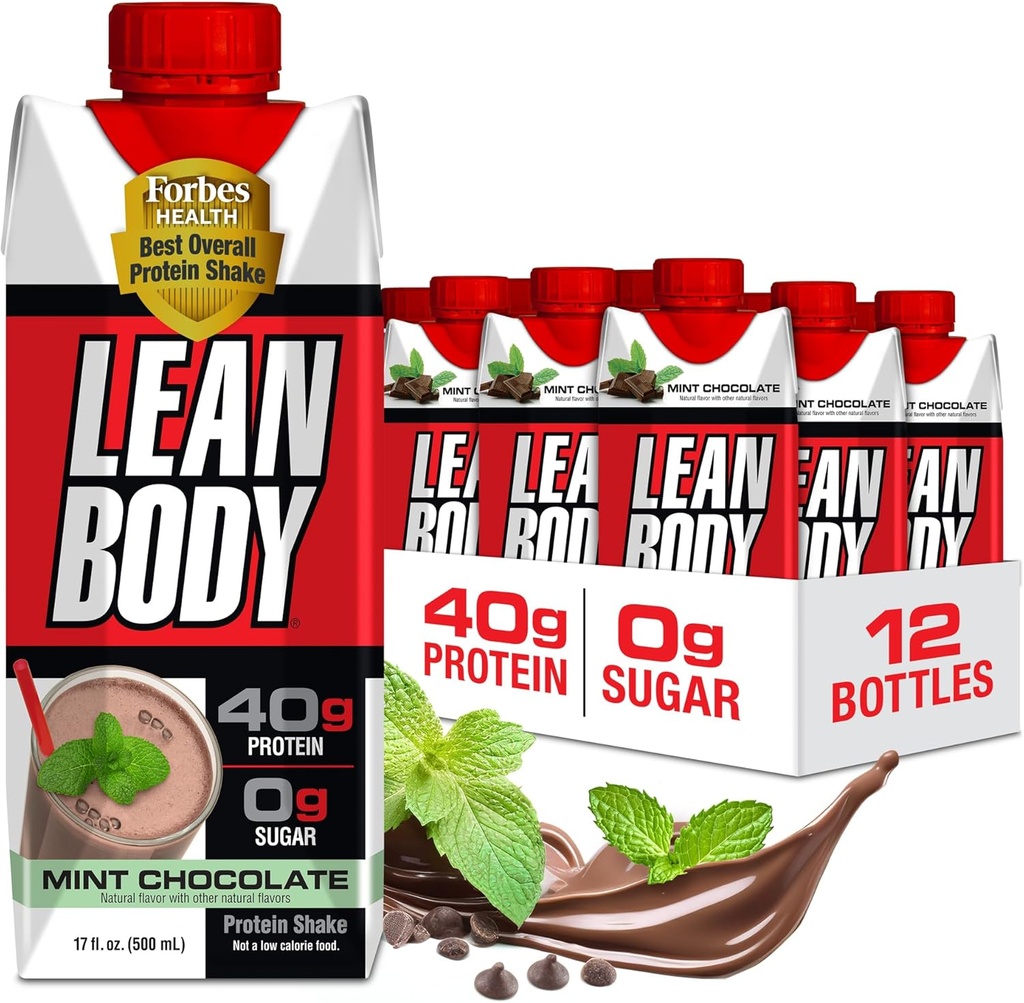 Labrada Lean Body Ready-to-drink Chocolate Protein Shake, 40g Protein, Whey Blend, 0 Ζάχαρη, Χωρίς γλουτένη, 22 Βιταμίνες & Ορυκτά, (Ανακυκλώσιμο Κουτί & Λικέρ - Συσκευασία των 12) LABRADA