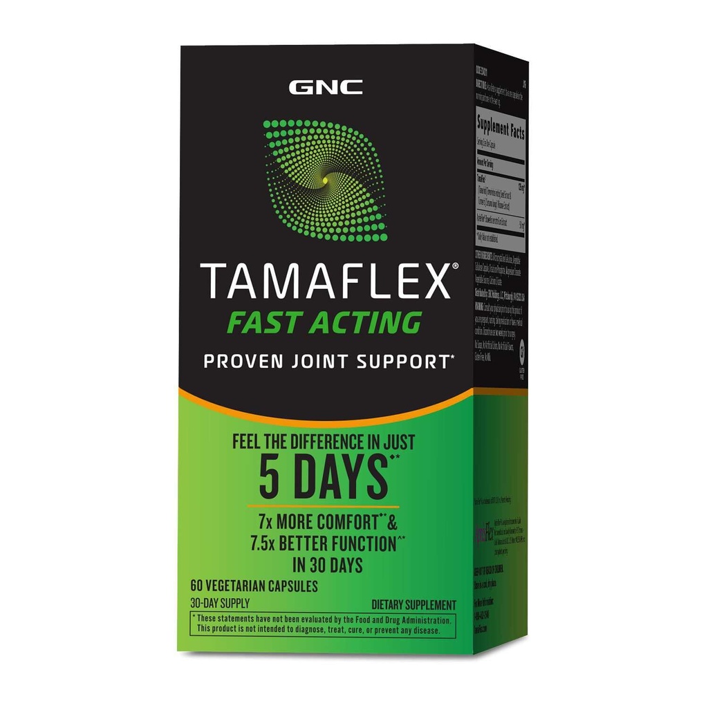 GNC TamaFlex ταχεία δράση, κοινή υποστήριξη, 60 κάψουλες χορτοφάγων
