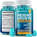 SILVERPEAKS Growth Gummies Ύψος για παιδιά, εφήβους & ενήλικες, συμπλήρωμα υποστήριξης φυσικής ανάπτυξης με ασβέστιο, βιταμίνη D3, K2, μαγνήσιο, ψευδάργυρος & Περισσότερα, συμπλήρωμα μεγιστοποίησης φυσικής αύξησης ύψους, 60 PCS