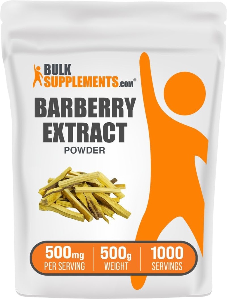 BulkSupplements.com Barberry Extract Powder - Barberry Sypplement, Herbal Supplement - Vegan & Gluten Free, 500mg per Serving, 500g (1.1 lbs) (Συσκευασία των 1)