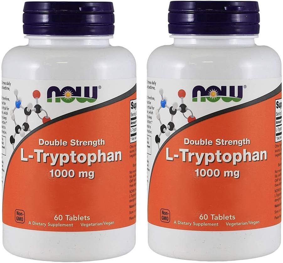 NOW Foods - Now Foods L-tryptophan 1000mg, Tablets, 60-Count [Health and Beauty](Pack of 2)