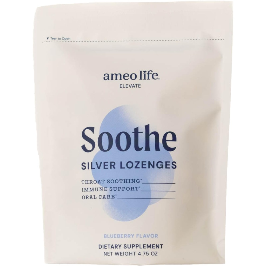 Ameo Life Colloyal Silver Liquid Drops 150 mcg with Blueberry Flavor - 100 Count Immune Support Supplement, Natural Colloyal Silver Cough Drops Alternative - Vegan, Gluten-free & Non-GMO