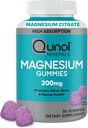 Κουνόλη Μαγνήσιο Gummies για ενήλικες, 200mg Στοιχειώδες Μαγνήσιο (από 1.750mg Μαγνήσιο Κιτρικό), Υψηλή Απορρόφηση Συμπλήρωμα Μαγνησίου, Υποστηρίζει Νεύρο, Οστά και Μυική Υγεία, Χορτοφαγικά, 90 Count